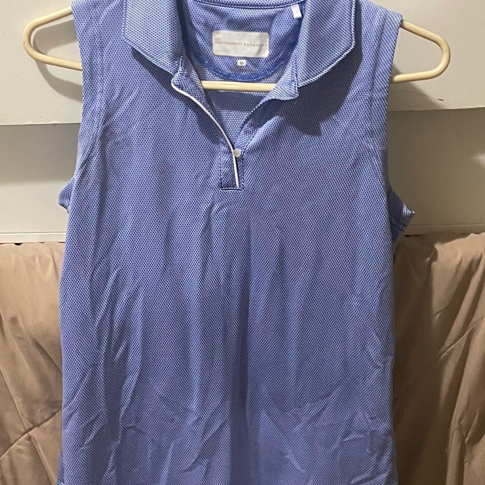 Nike Blue Sleeveless Polo Top